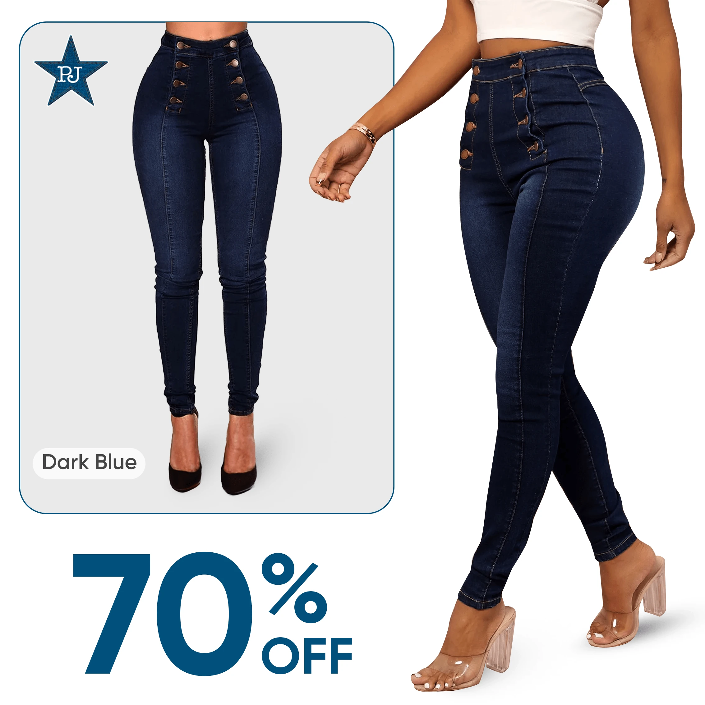 PopJeans - Butt Lifting High Waist Jeans