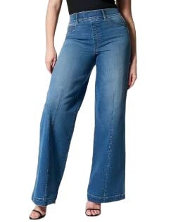 Seamed Front Wide Leg Jeans