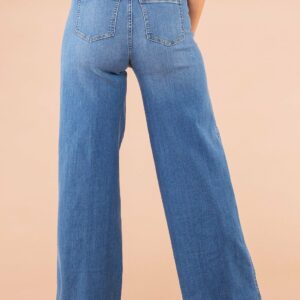 Seamed Front Wide Leg Jeans