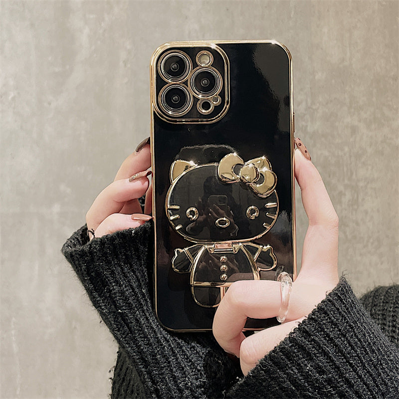 Serenityll Kitty Cat Making Up Mirror Phone Case