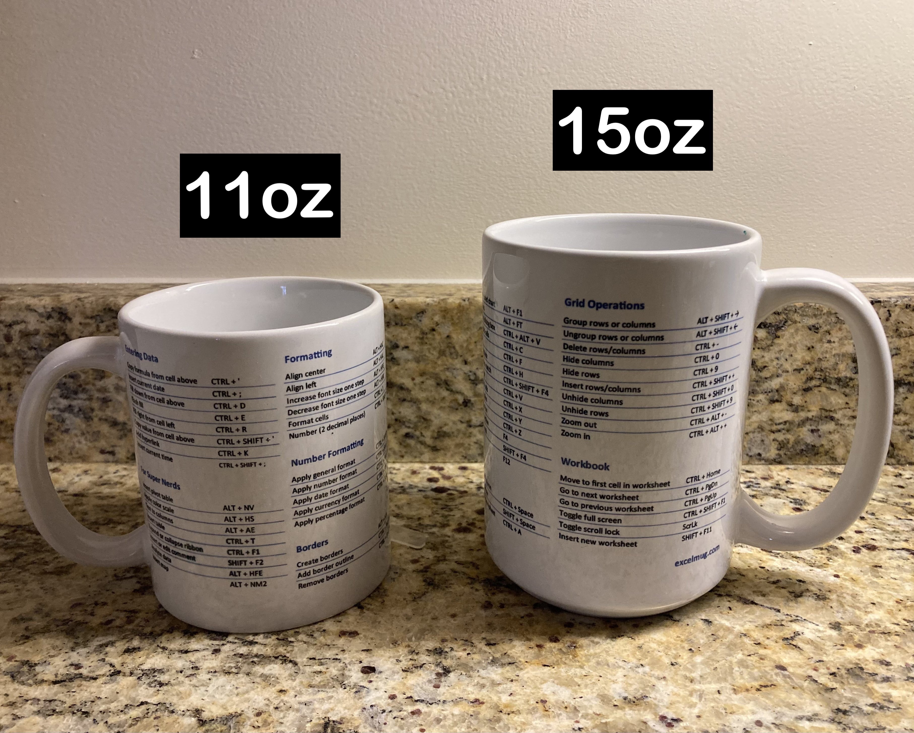 The Excel Super Shortcuts Mug (for PC)