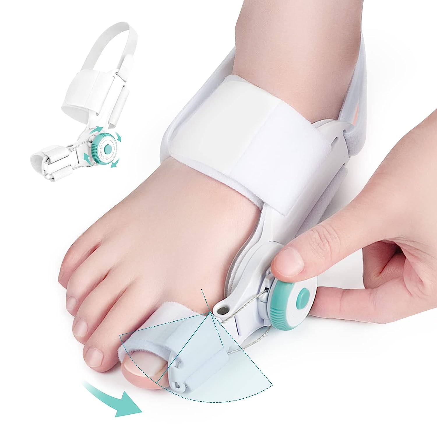 ToeAlign - Bunion Corrector, Adjustable Knob Bunion Splint for Bunion Relief, Orthopedic Toe Straightener with Anti-slip Heel Strap