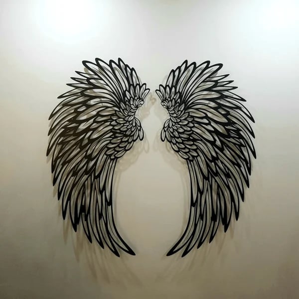 1 PAIR ANGEL WINGS METAL WALL ART WITH LED LIGHTS - GIFT TO HER