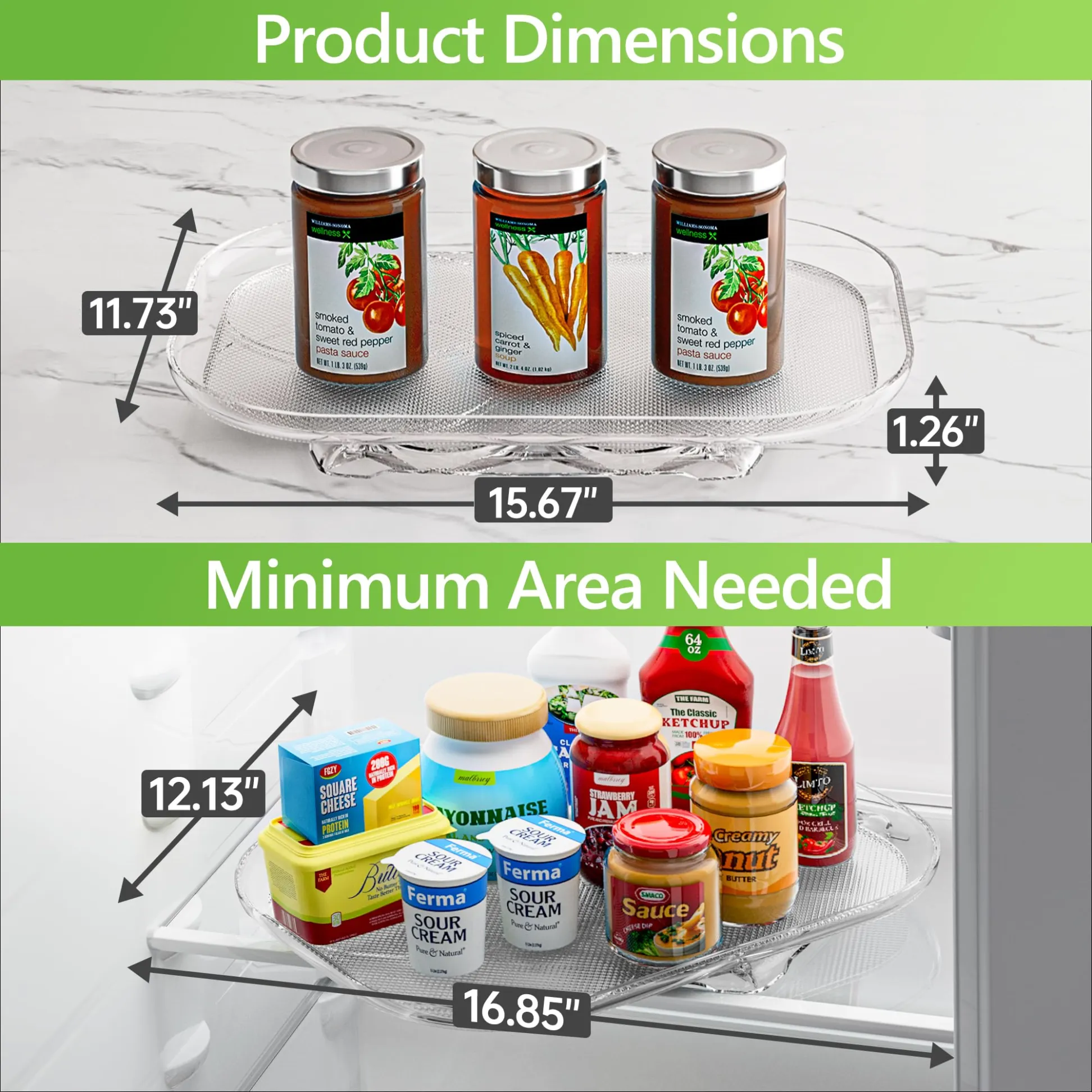 2023 New Lazy Susans Turntable Organizer for Refrigerator