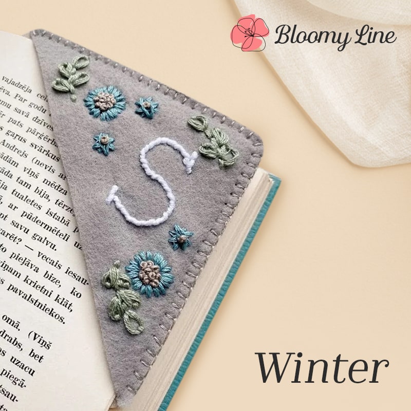 Bloomy Line - LAST DAY 70% OFF - Personalized Hand Embroidered Corner Bookmark