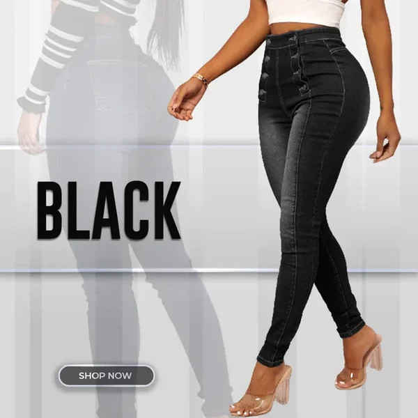 Hot Sale-49% OFF - Double Breasted High Waist Skinny Jeans