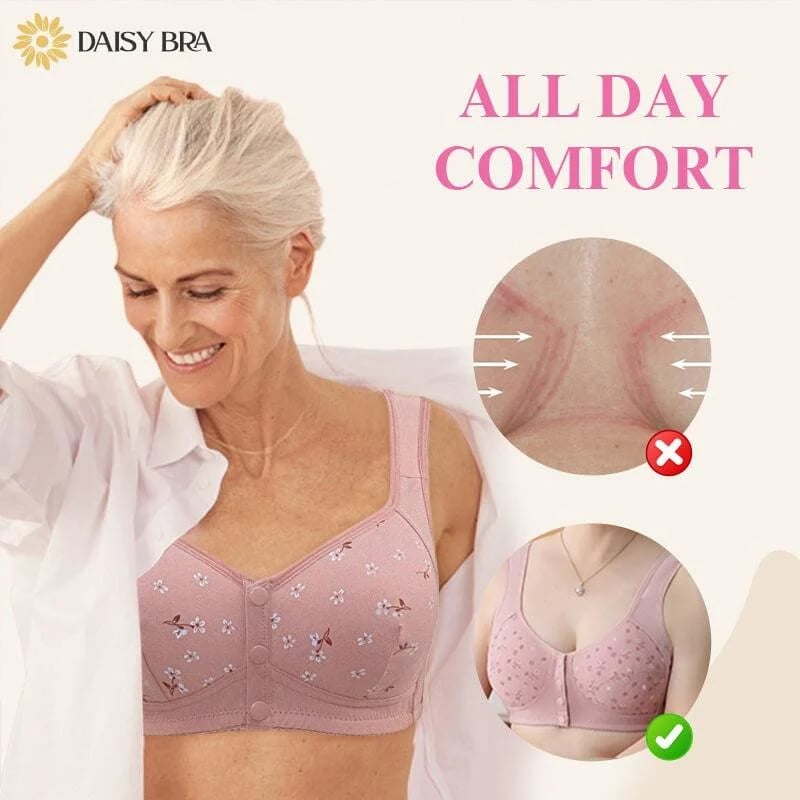 Last Day 50% OFF - Comfortable & Convenient Front Button Bra-Daisy Bra