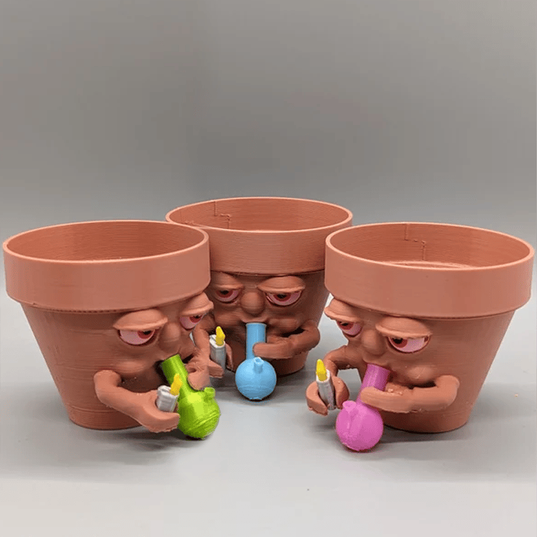 Last Day 75% OFF - Pot Smoking Pot planter ripping a bong