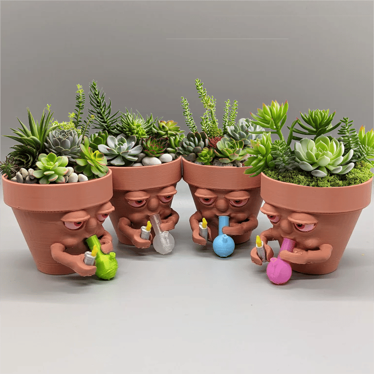 Last Day 75% OFF - Pot Smoking Pot planter ripping a bong