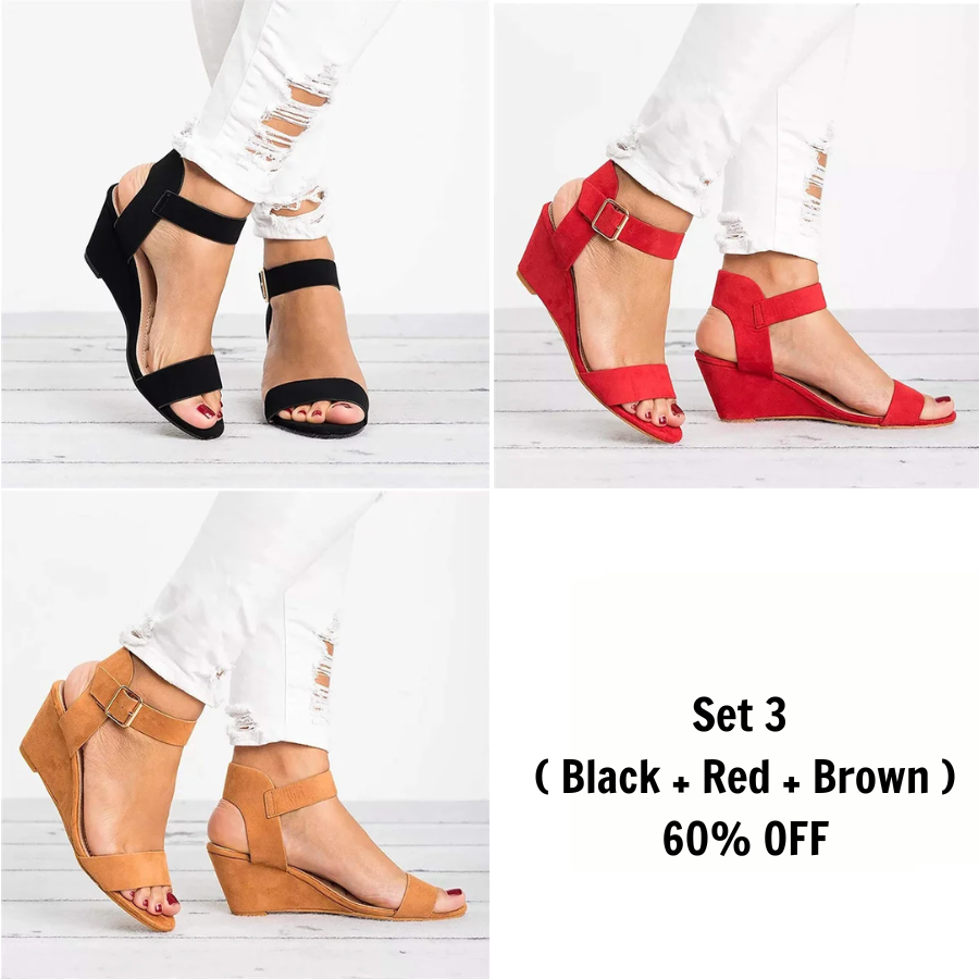 Last Day Promotion 60% OFF) Women's Comfortable Orthopedic Wedge Open Toe Sandals