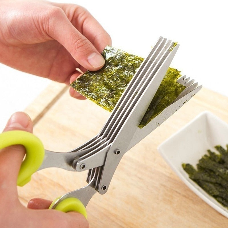 LAST DAY SALE - 5 Blade Kitchen Salad Scissors