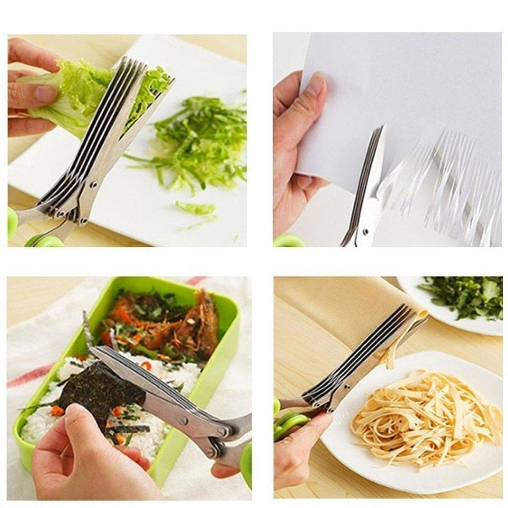 LAST DAY SALE - 5 Blade Kitchen Salad Scissors