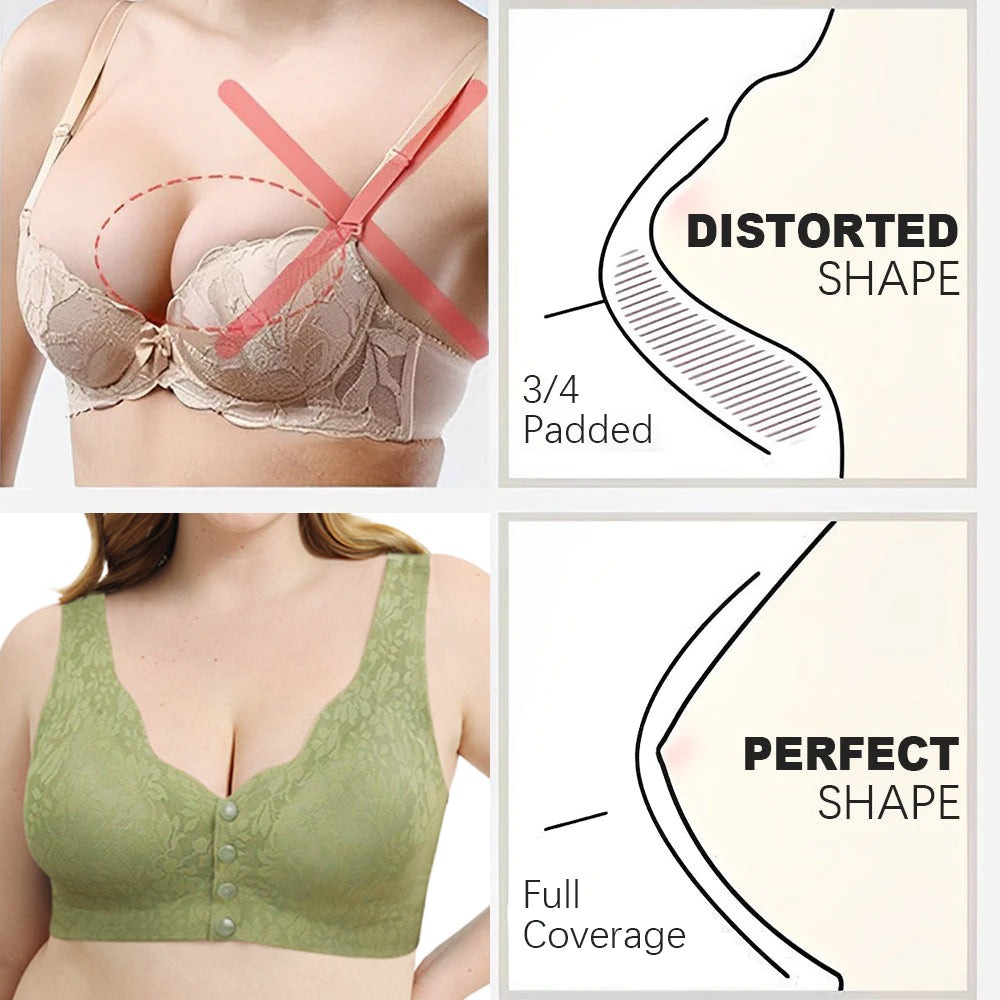 LAST DAY SALE 60% - Zero Feel Lace Full Coverage Front Closure Bra