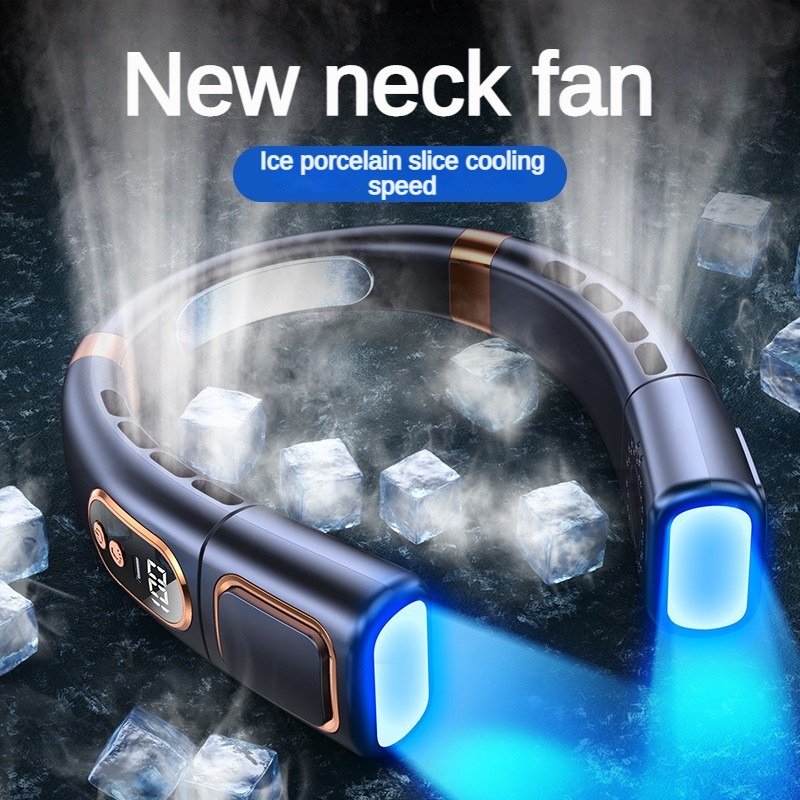 New Portable Hanging Neck Fan USB Handheld Sil