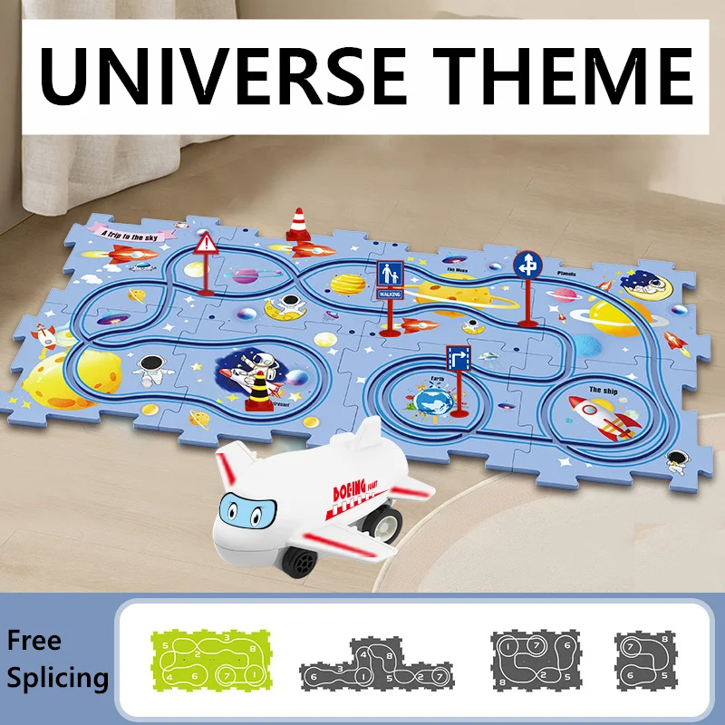 Puzzle Track Play - Operated Toy Vehicle and Puzzle Board