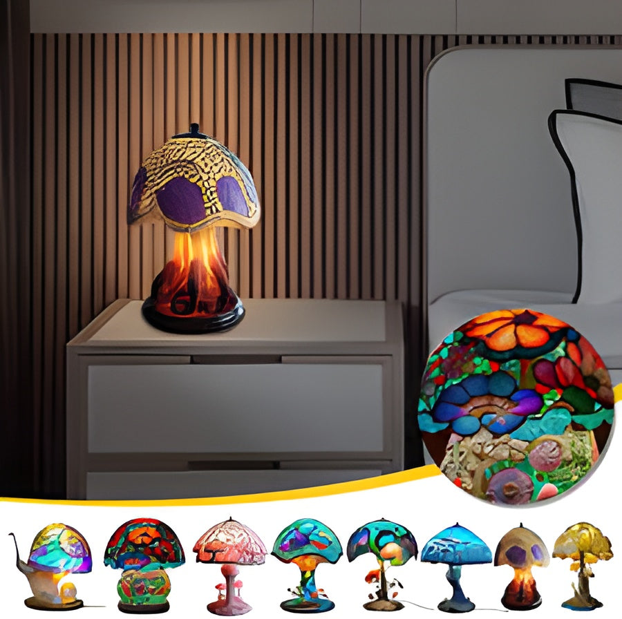 Stained Glass Plant Series Table Lamp