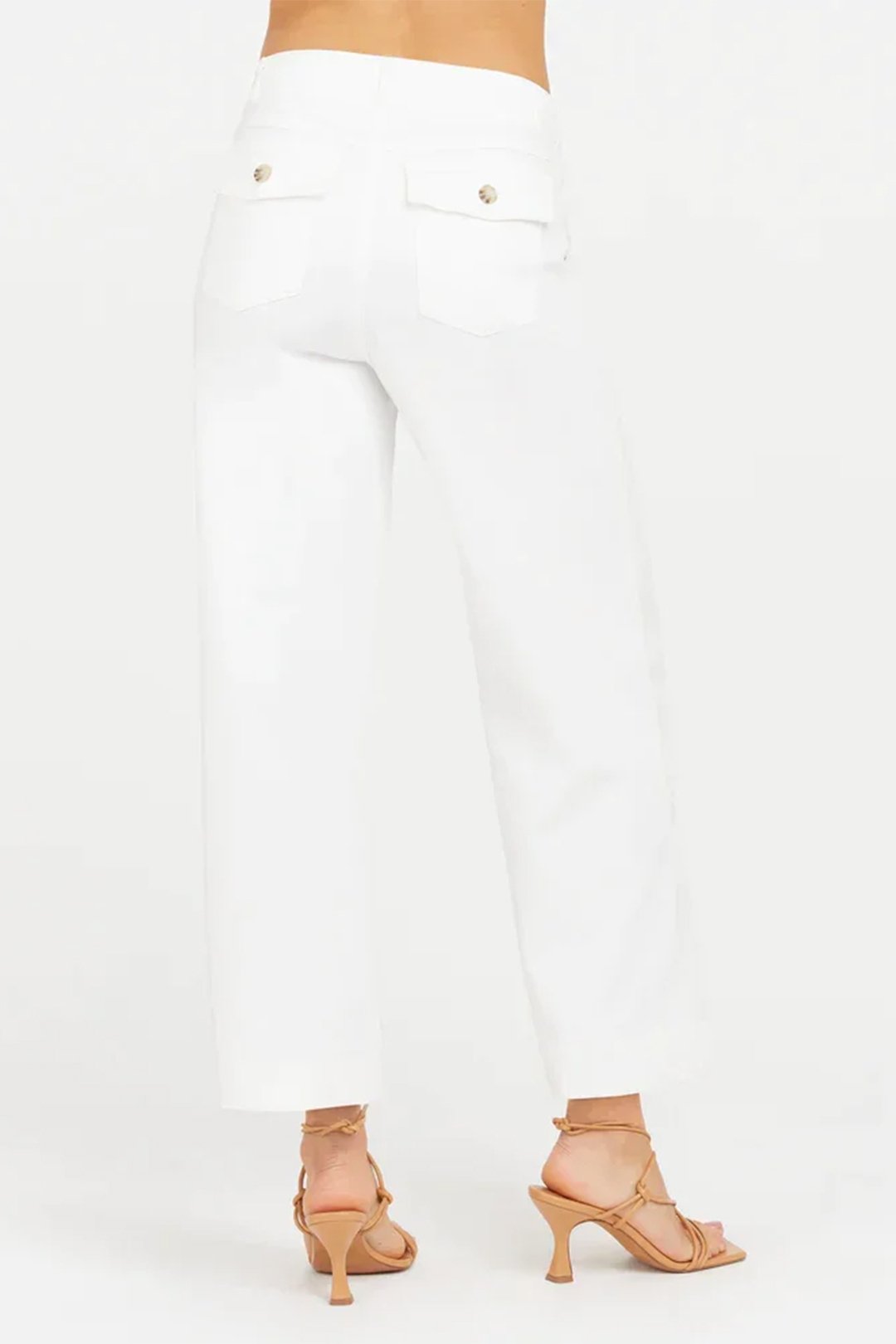 Stretch Twill Cropped Wide Leg Pants