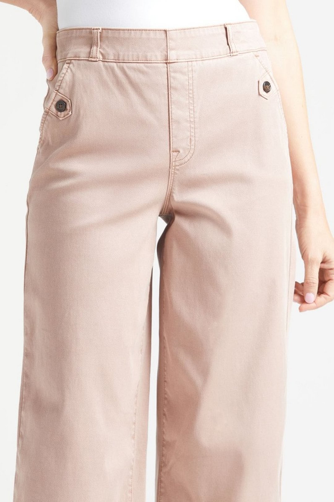 Stretch Twill Cropped Wide Leg Pants