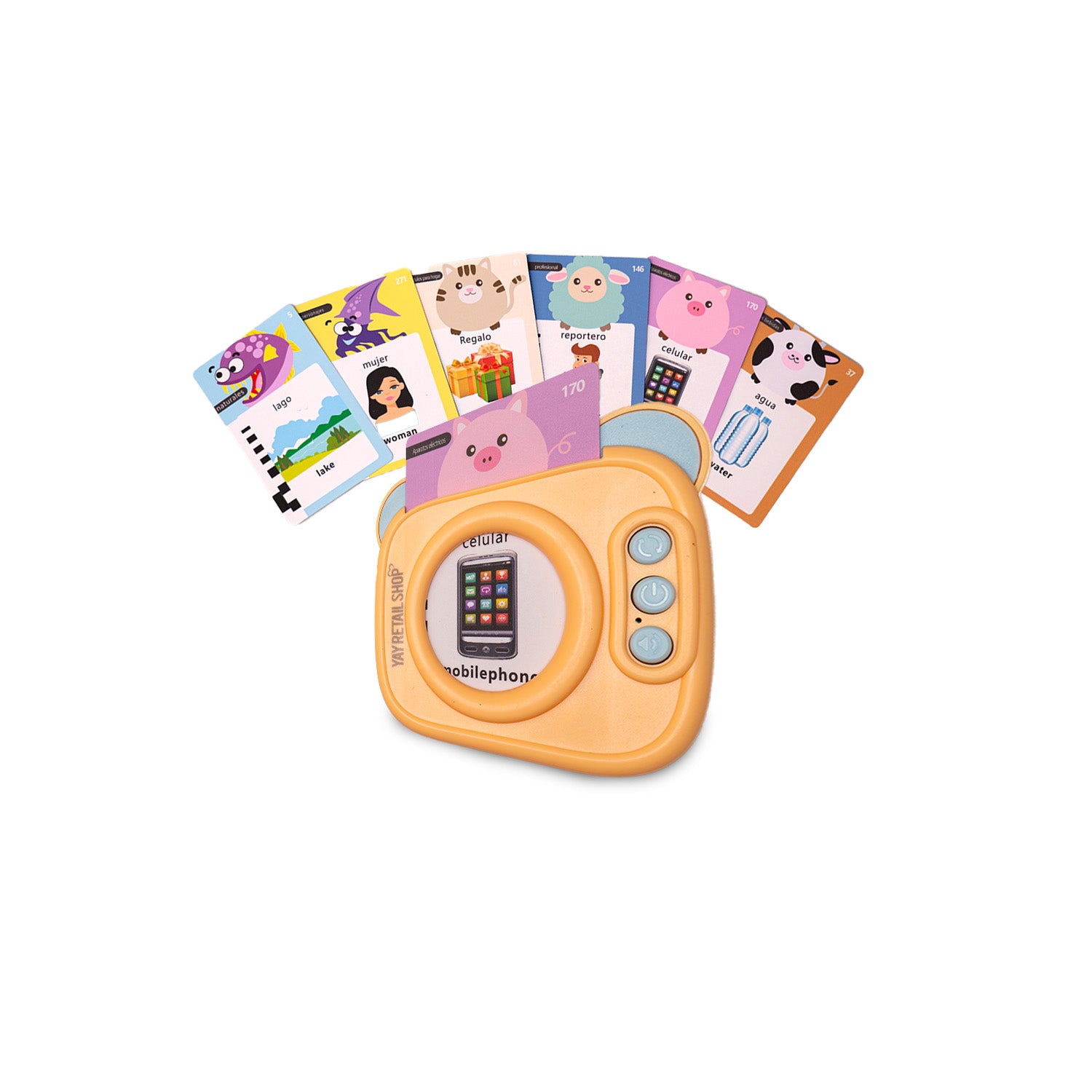 Yay Bilingual Learning Cards Machine - English & Spanish - With 560 Cards