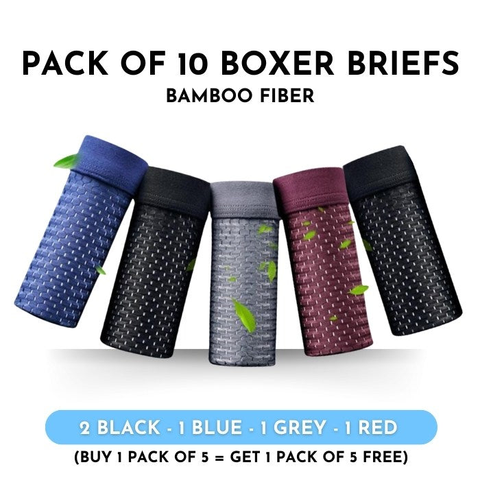 BoxHero - Pack of 10 bamboo fiber boxer briefs - Buy 5, get 10