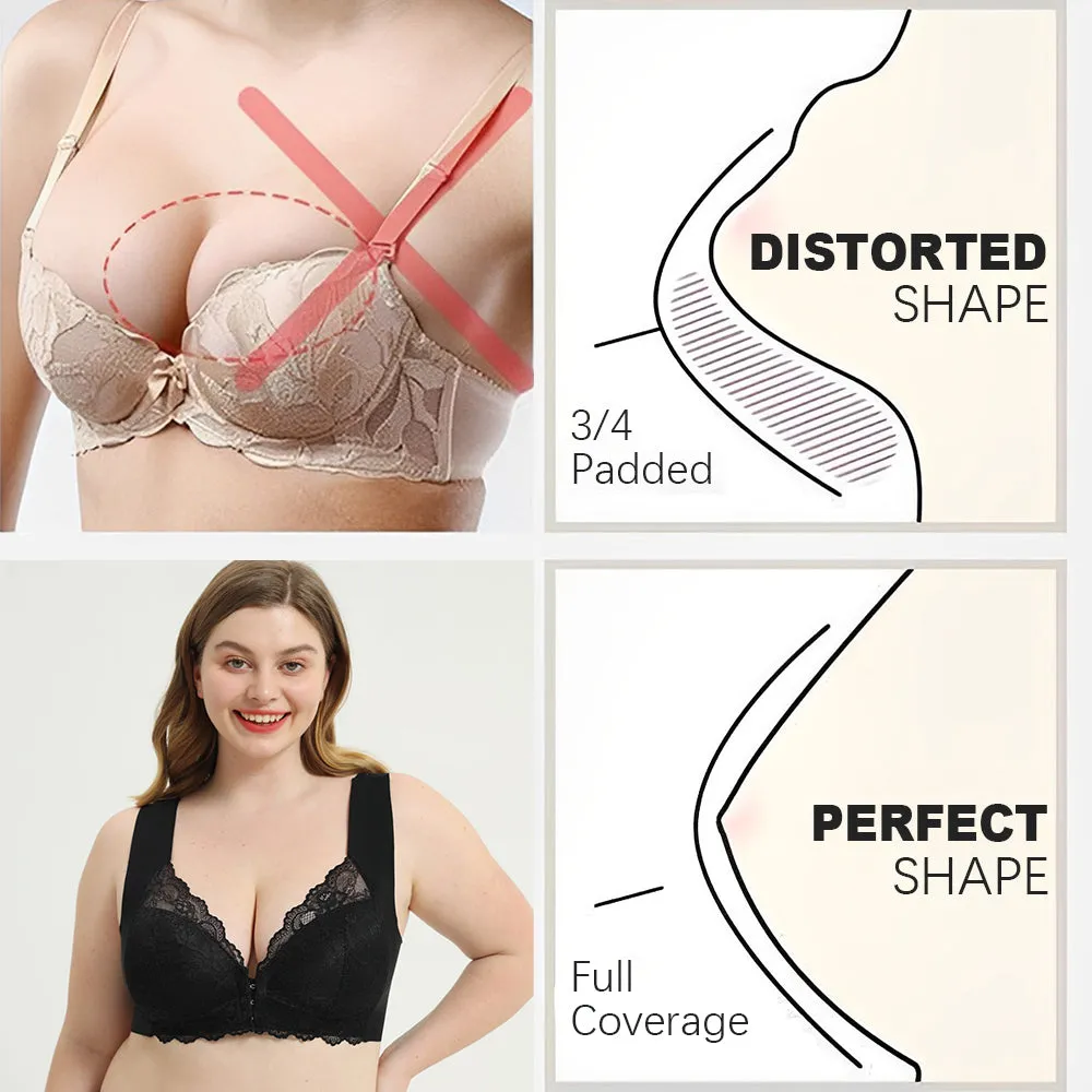 ELIZABETH FRONT CLOSURE '5D' SHAPING WIRELESS BEAUTY BACK BRA(BUY 1 GET 2 FREE)(3 PACK)