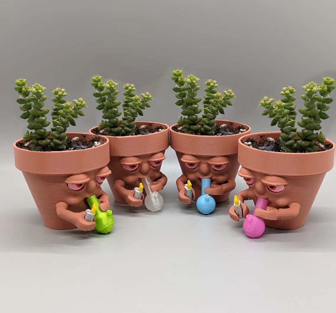 (Last Day Promotion - 50% OFF) Pot Smoking Pot planter for succulents or houseplants ripping a bong