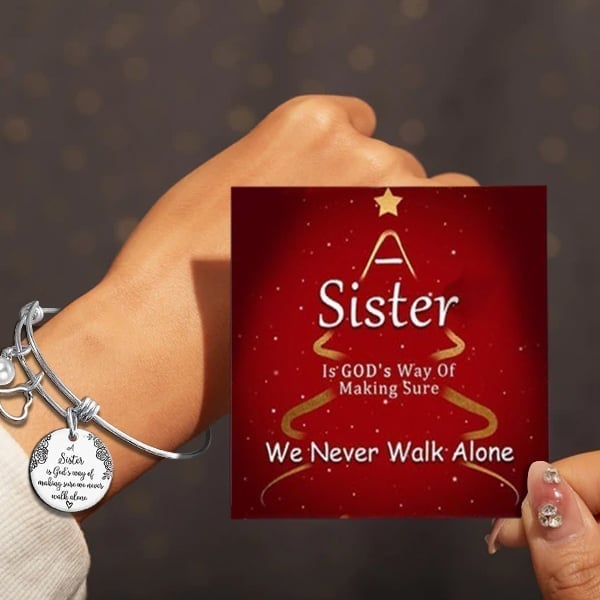 Last Day Promotion 49% OFF - A Sister Is God's Way Of Making Sure We Never Walk Alone Bangle