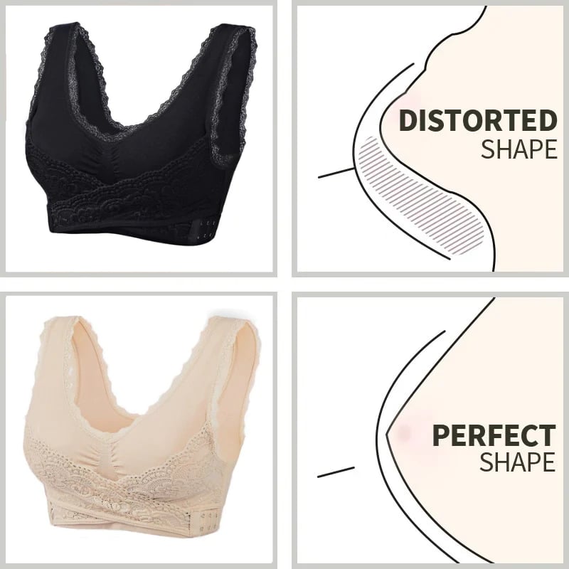 LAST DAY SALE 49% - Comfy Corset Adjustable Bra Front Cross Side Buckle Lace Bras