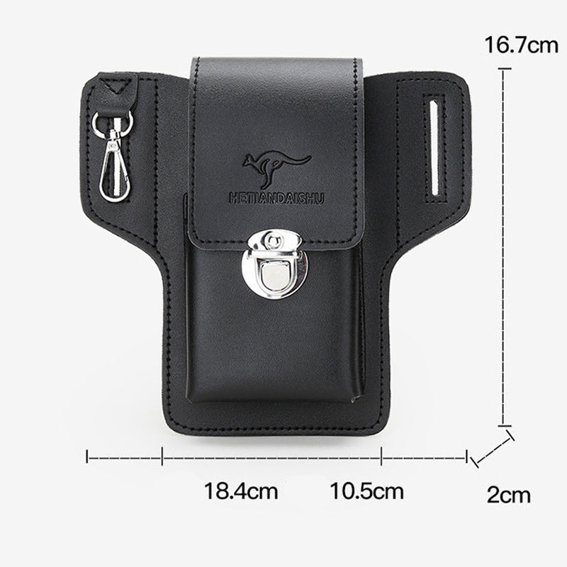 Leather Phone Pouch for Belt Universal Smartphone Holster Waist Bag