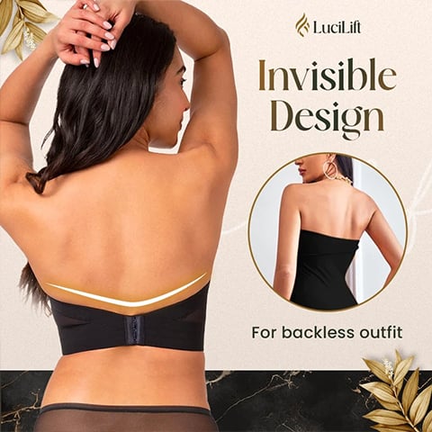 LuciLift - Low Back Strapless Bra - Premium Fabric