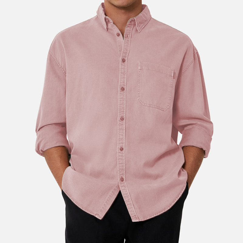 Men’s Cotton Basic Long Sleeve Shirt