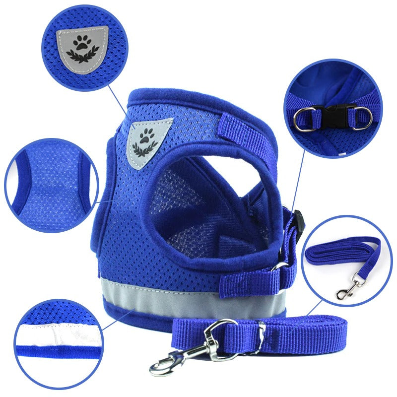 No Pull Reflective & Breathable Dog Harness + Leash