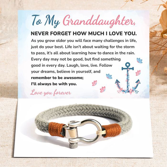Promotion 49% OFF - To My Granddaughter, I Will Always Be With You Omega Gray Nautical Bracelet