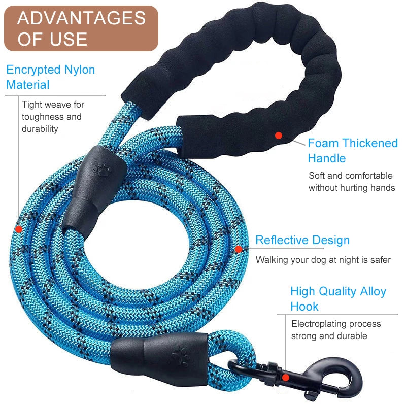 Strong Nylon Reflective Dog Leash - 50%