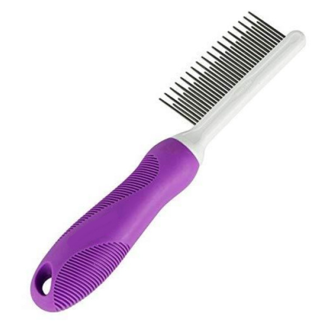 Detangling Pet Comb with Long & Short Stainless Steel Teeth for Removing Matted Fur