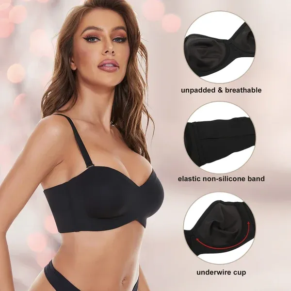 LAST DAY 49% OFF - Full Support Non-Slip Convertible Bandeau Bra