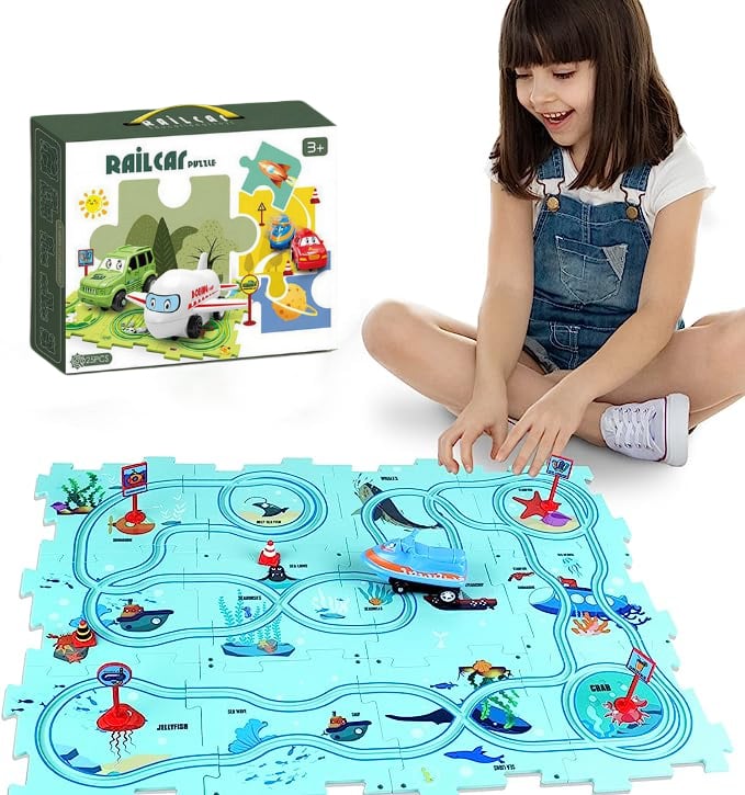 Last Day 70% OFF - Children's Educational Puzzle Track Car Play Set