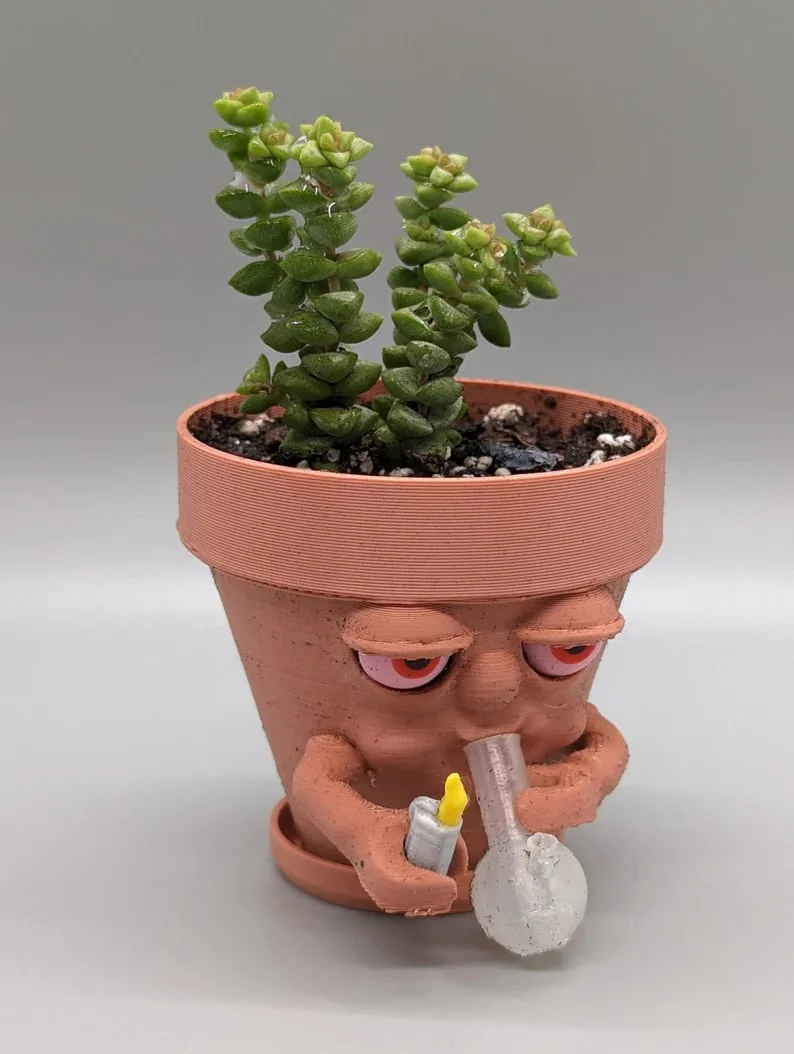 Last Day 70% OFF - Pot Smoking Pot planter for succulents or houseplants ripping a bong