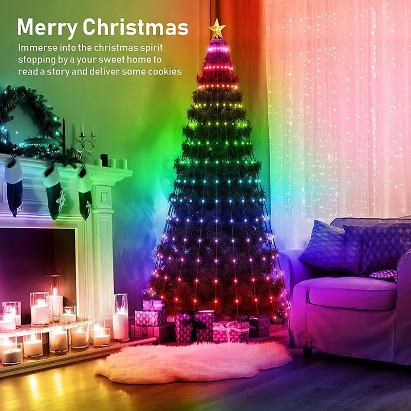 Multi-color LED Animated Outdoor Christmas Tree String Lights