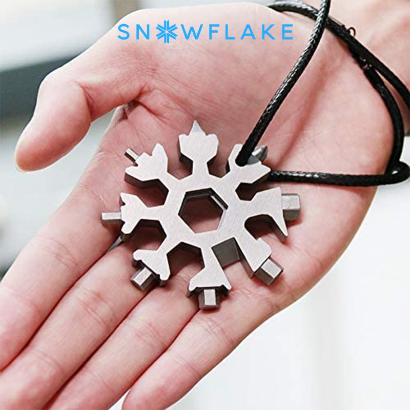 JollySnow - Snowflake - MultiTool 18-in-1 Stainless Steel Portable for Outdoor Adventure