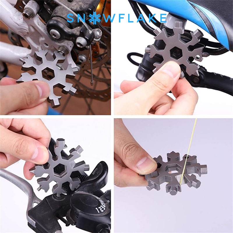 JollySnow - Snowflake - MultiTool 18-in-1 Stainless Steel Portable for Outdoor Adventure