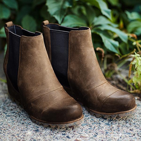 Women Slip On Wedge Boots