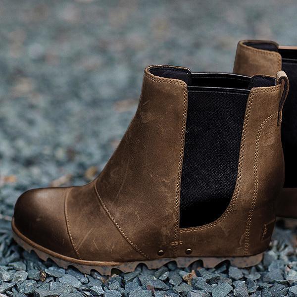 Women Slip On Wedge Boots