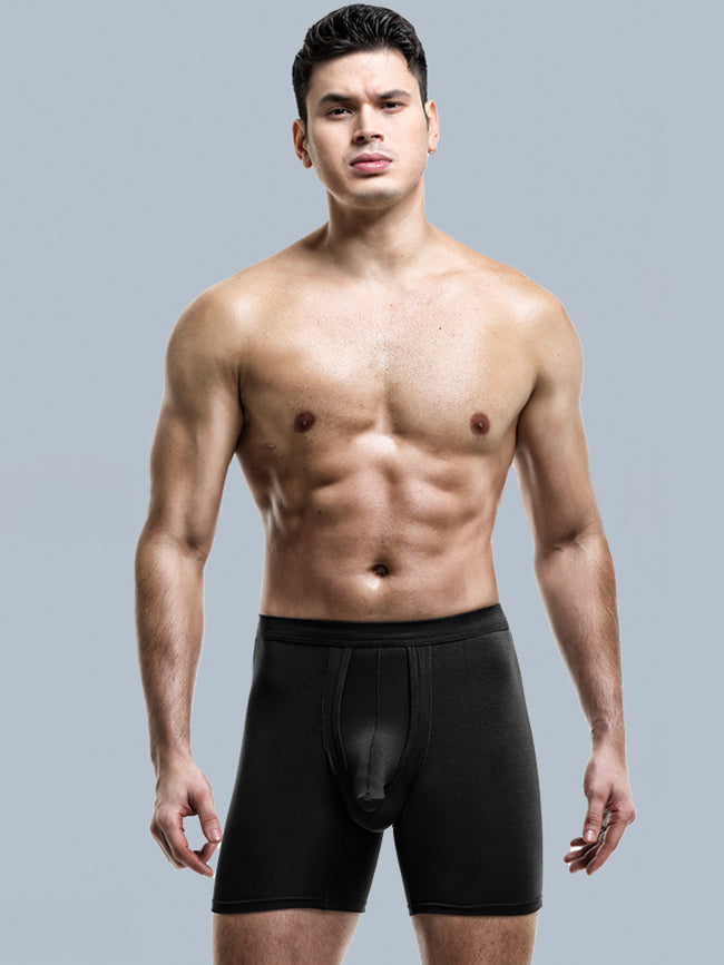 2 Pack Long Boxer Briefs with Separate Pouch