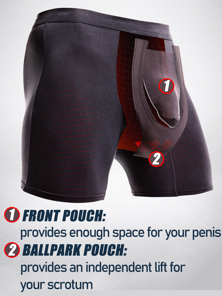 2 Pack Long Boxer Briefs with Separate Pouch