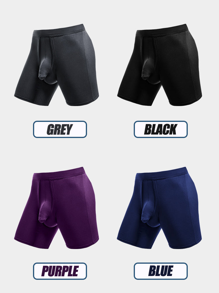 2 Pack Long Boxer Briefs with Separate Pouch