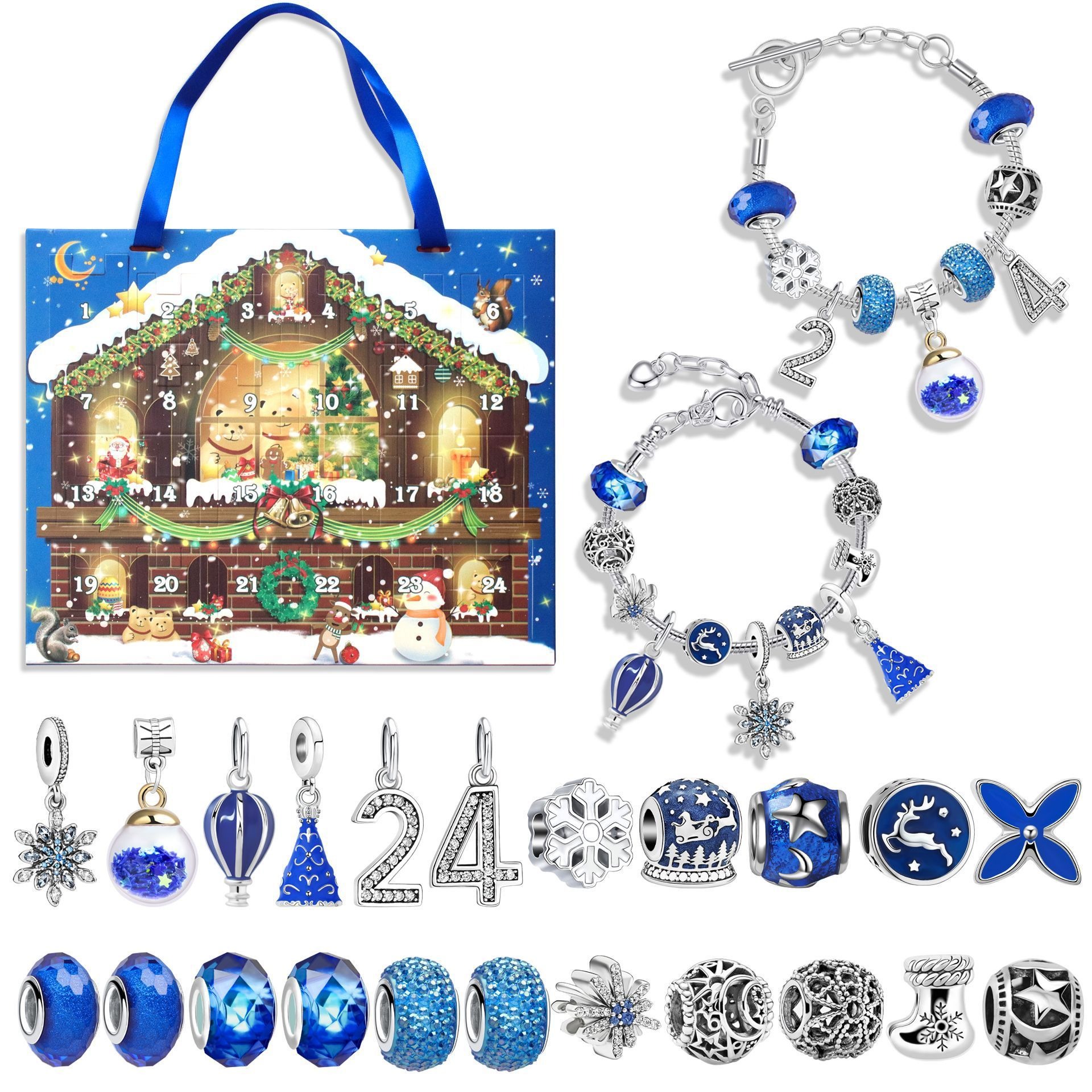 78% OFF NOW - 24 Pcs DIY Christmas Advent Calendar Bracelets Set