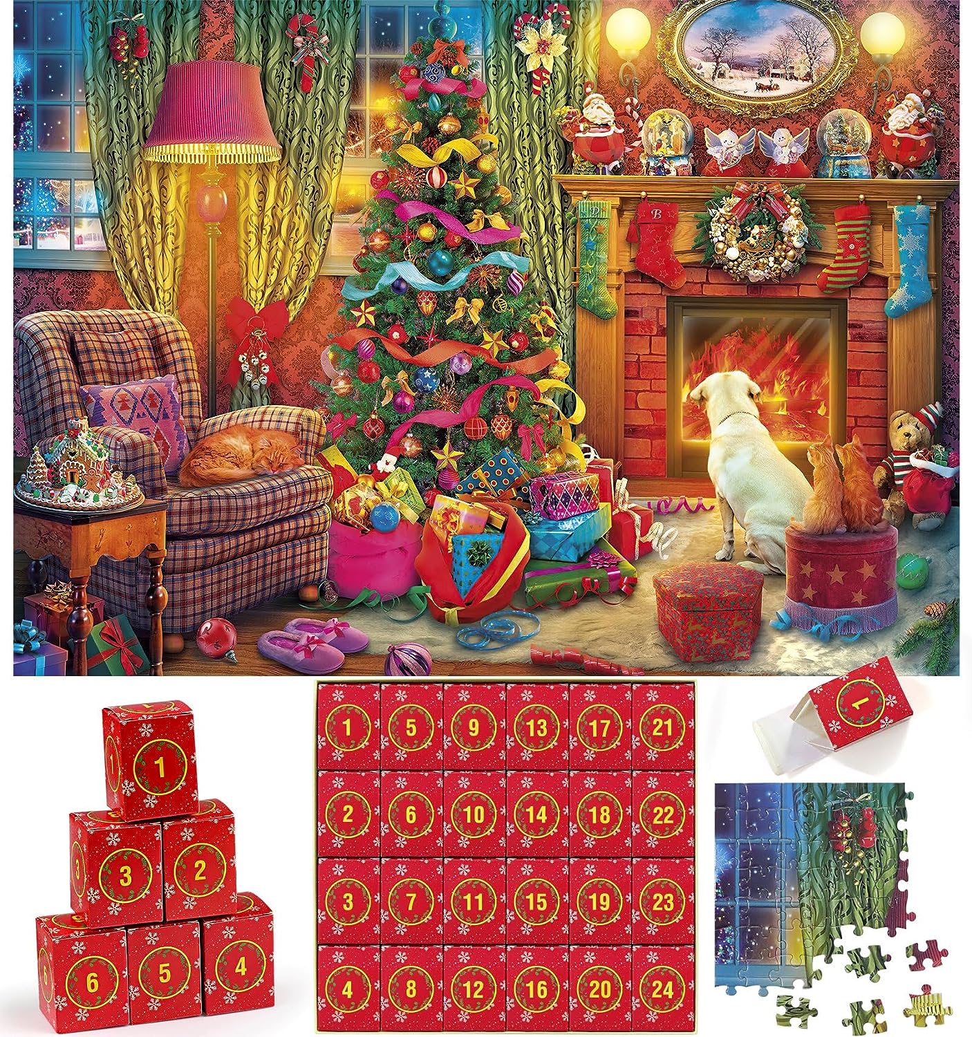 Awishday Advent Calendar 2023 Christmas Jigsaw Puzzles