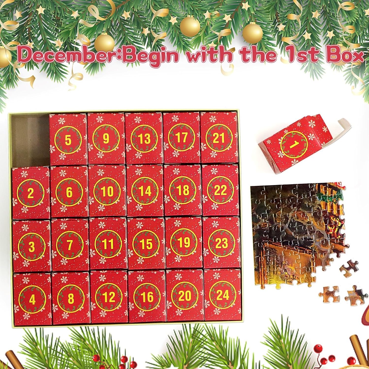 Ivyever Advent Calendar Christmas Jigsaw Puzzles