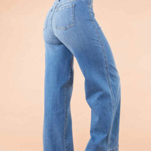 LAST DAY 50% OFF - SEAMED FRONT WIDE LEG JEANS